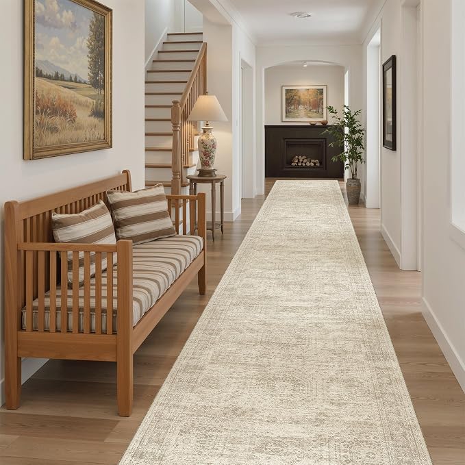 Soalmost Runner Rug 2'6" x 14' Washable Non-Slip Runner Rugs by Soalmost