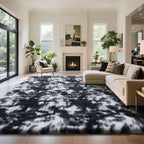 yongyangjuxin Fluffy Rug Shag Area Rug, Mottling Black 9x12 Area Rugs by Yongyangjuxi