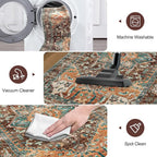 Yamaziot Washable Area Rug for Bedroom, 3x5 Non-Slip Boho Vintage Living Room - Image 5