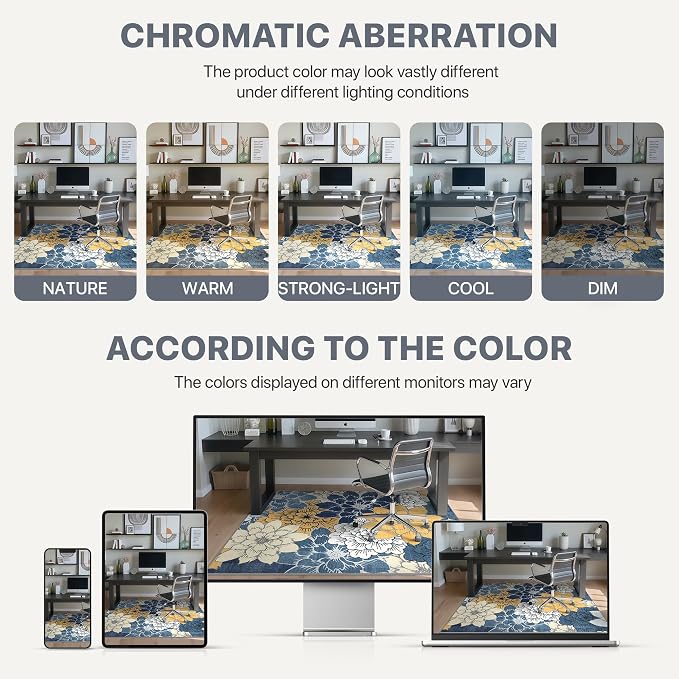 36"x48" Office Chair Mat for Hardwood Tile Floor, Under Desk Carpet Protector - Image 6