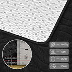 6x9 Black Washable Area Rug for Bedroom Living Room, Leaf Geometric Patter Shag - Image 6