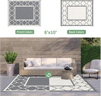 GENIMO 8 ' x 10 ' Outdoor Rug for Patio, Waterproof Indoor Outdoor Plastic - Image 4