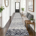 KUTA Boho Runner Rug for Hallway 2.6x14 Moroccan Washable Black Navy Blue Rugs by KUTA