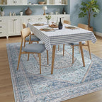 DCX Blue 5x7 Rug, Machine Washable Stain Resistant Kid & Pet Friendly - Image 2