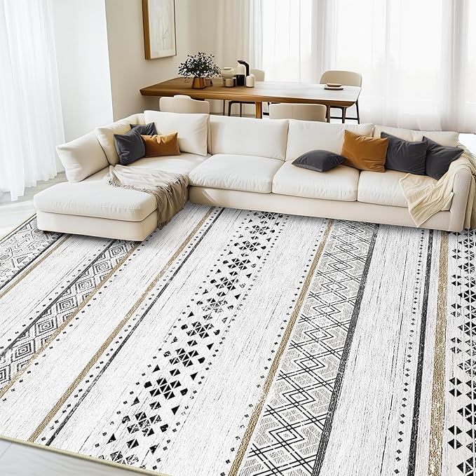 BESTSWEETIE 8x10 Area Rugs for Living Room Washable Moroccan Farmhouse Neutral by BESTSWEETIE