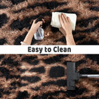 Shag Rugs for Living Room 5x7, Ultra Soft Tie-Dyed Brown Leopard Big Fuzzy Rugs - Image 9