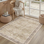 DCX Beige and Taupe 4x6 Rug, Kid & Pet Friendly - Image 2