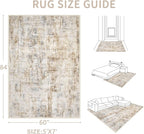 Area Rugs 5x7 Living Room: Washable Rug Modern Abstract Rugs Soft Non Slip - Image 2
