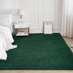 Litanika 9x12 Shag Area Rug for Living Room Bedroom, Emerald Dark Green High - Image 2