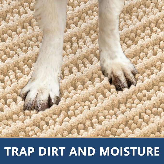 Smiry Dog Door Mat for Muddy Paws 59x20, Absorbent Dirt Trapper, Non-Slip - Image 4