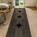 Lahome Enfys Modern Geometric Black Runner Rug, 2x8 Indoor Outdoor Hallway by Lahome