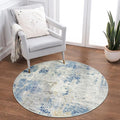 Lahome Modern Abstract Round Rug 3Ft, Contemporary Indoor Floor Throw Carpet by Lahome