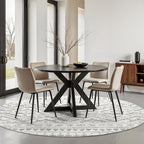 Miukiki Round Rugs 8ft Washable Moroccan Circle Rug - Image 9