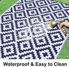 Smiry Waterproof Outdoor Rug 9X18 ft, Reversible Plastic Straw Patio Camping - Image 2