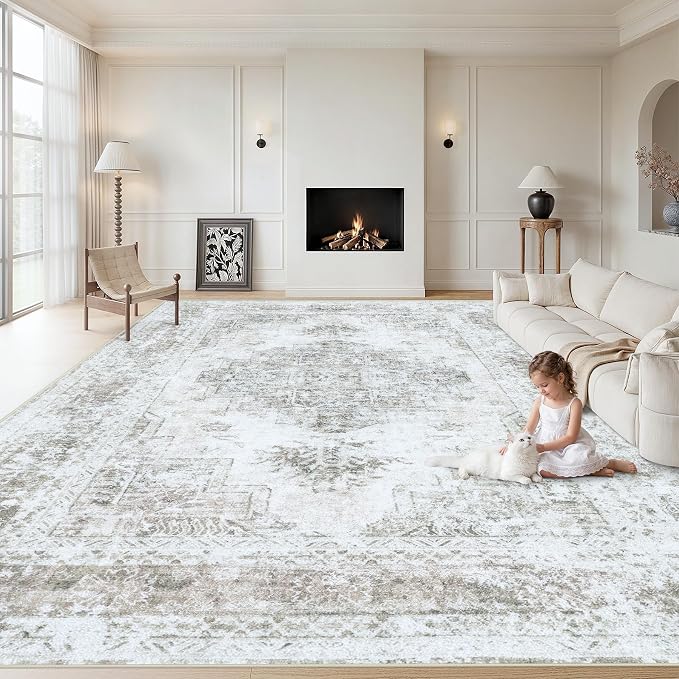 XLUEZ Area Rug 10x12 Living Room Rugs, Machine Washable Vintage Distressed by XLUEZ