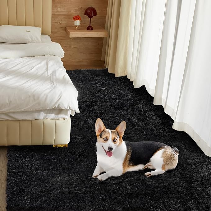 Ultra Soft Rug for Living Room, 8X10 Fluffy Shag Area Rug for Bedroom, Modern - Image 9