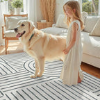 DCX Abstract Machine Washable 8x10 Rug, Soft Low Pile Non Slip Carpet, Kid & - Image 2
