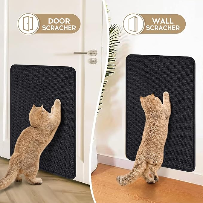Graciadeco Black Cat Scratching Mat Sisal, 2 Packs Sisal Fabric Large Cat - Image 6