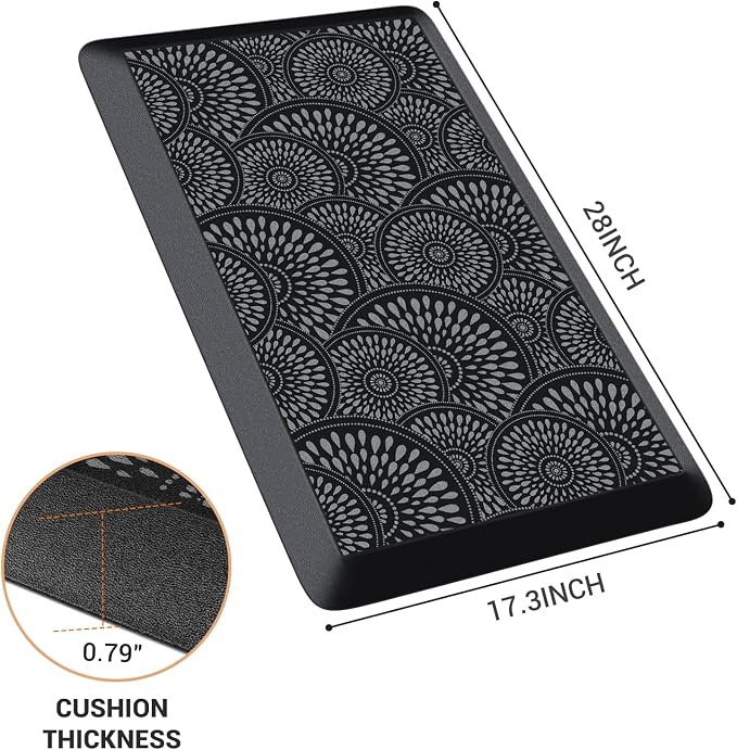 Mattitude 4/5 Inch Kitchen Mat, 17.3x28in Heavy Duty Ergonomic Comfort Foam - Image 2