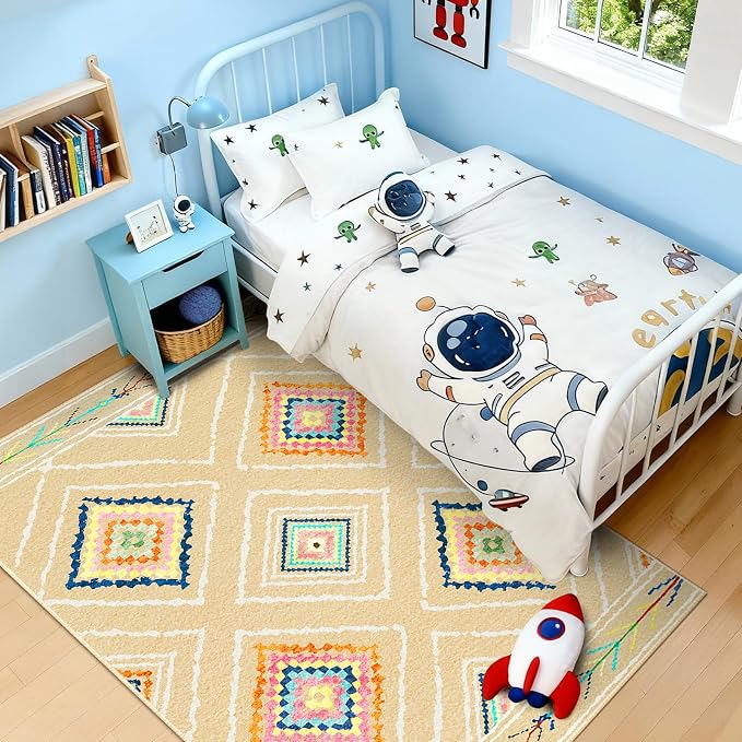 Area Rug 5x7 Rug Machine Washable Non-Slip Low Pile Print Pattern Western Rug - Image 6