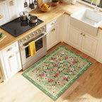 2x3 Area Rugs, Washable Floral Rug, Low Pile Non-Slip Carpet, Flower Rug - Image 6