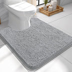 OLANLY Toilet Rugs U-Shaped 24x24, Extra Soft Absorbent Chenille Contour by OLANLY