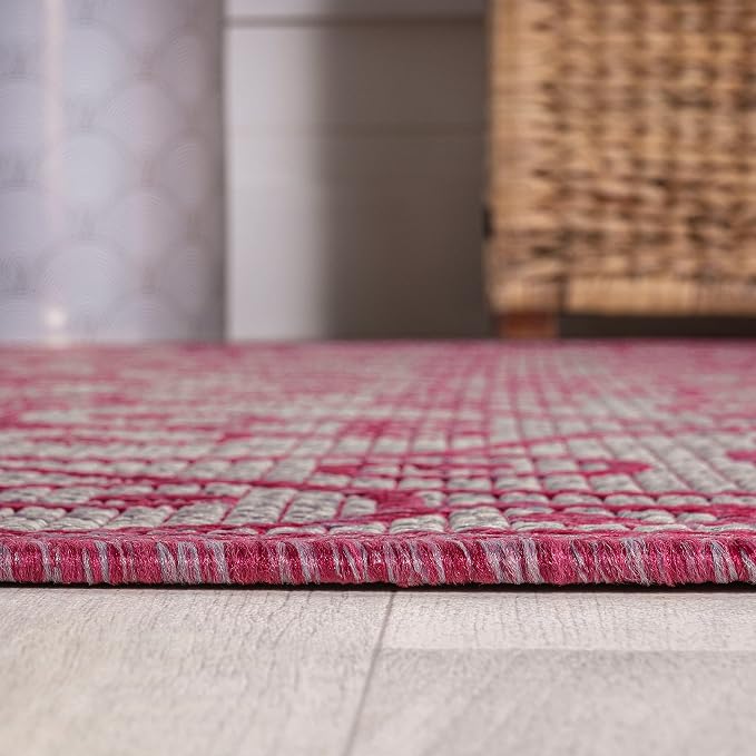 JONATHAN Y Vintage Filigree Indoor Outdoor Square Area Rug 5X5 Light - Image 4