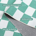 Terrug Green and White Checkered Rug - Image 5