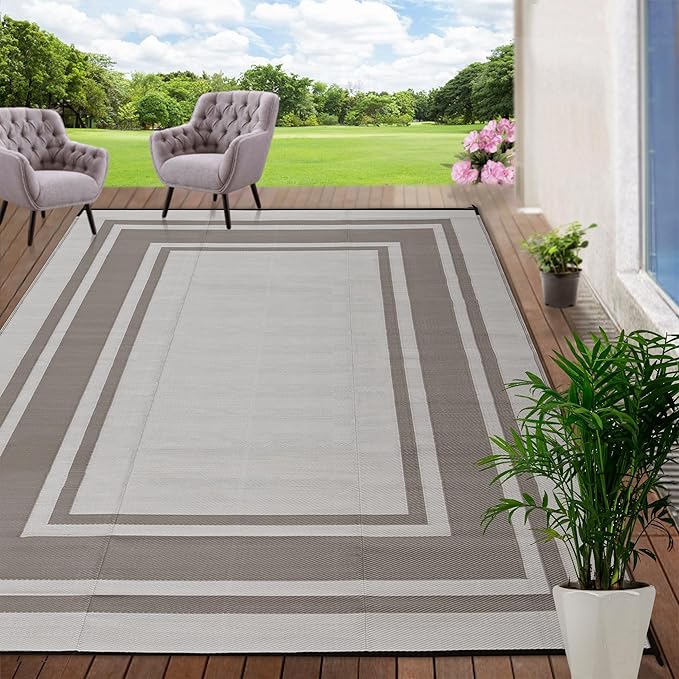 RURALITY Outdoor Rug 9x12 Feet Waterproof by RURALITY