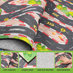 Kids Car Rug Play Mat, 4x6 ft Race Track Road Rug - Image 3