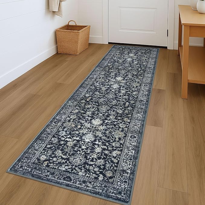 KILOCOCO Hallway Runner 2x7 Rug Runner Printed Vintage Floral Washable Kitchen by Kilococo