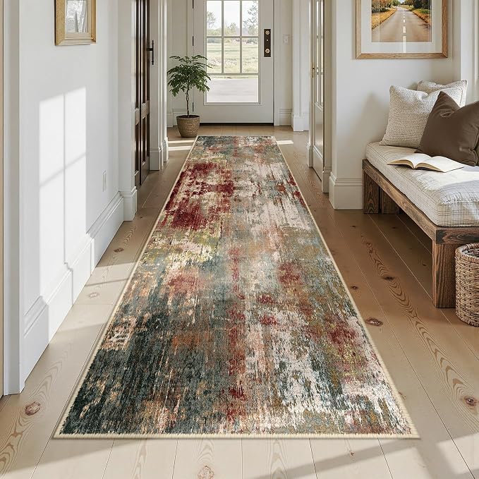 RELEANY Washable Area Rugs 3x12 Non-Slip Modern Abstract Soft - Image 7