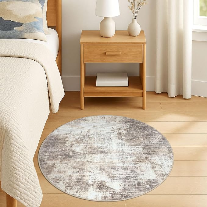 IOHOUZE Round Area Rug 3 Ft Circle Entryway Rugs Round Washable Door Mat Indoor - Image 9