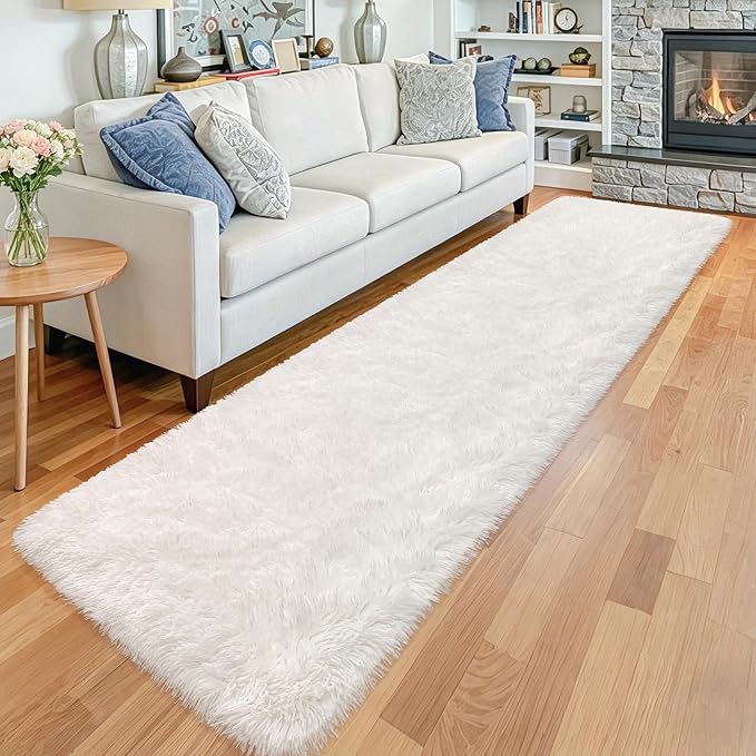 2x10 Feet White Soft Runner Rug - Image 2