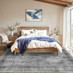4x6 Area Rug for Living Room-Vintage Farmhouse Boho Floral Washable Stain - Image 2