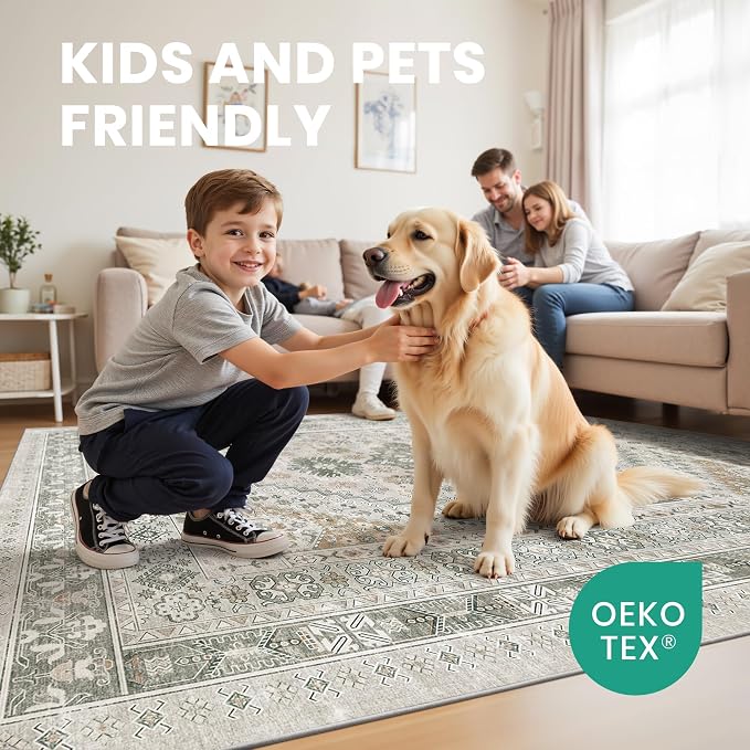 zesthome 8x10 Area Rugs for Living Room, Non-Slip Backing Washable Rugs - Image 7