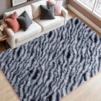 qulint Zebra Rug for Bedroom, 4x6 Fluffy Animal Rug for Living Room, Shaggy by QULINT