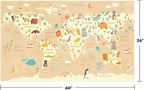 Hazo Haus 3x5 Animal World Map Bedroom Rug - Image 2