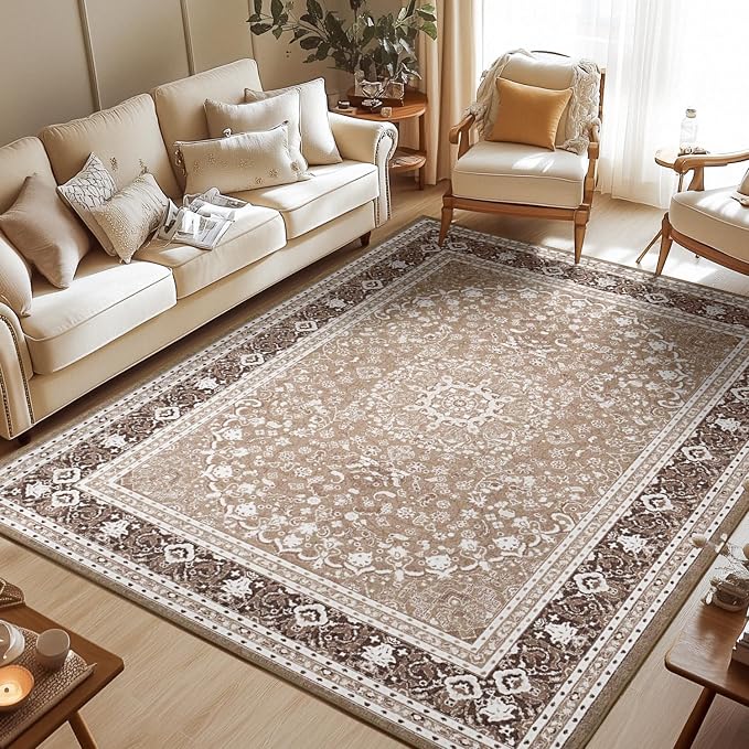 Lessymo 8 x 10 Area Rugs for Living Room, Machine Washable Area Rugs Boho Faux by Lessymo