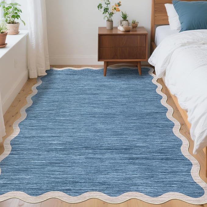 GarveeHome Scalloped Area Rug 4x6 Washable Rug Modern Traditional Floor Cover - Image 3
