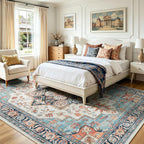 Lofus 8x10 Washable Rugs Non-Slip, Vintage Floral Area Rug - Image 2