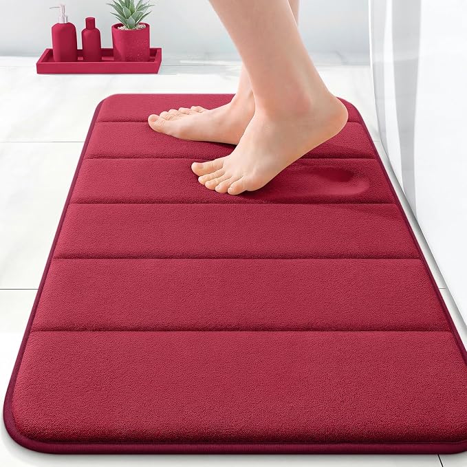 OLANLY Memory Foam Bath Mat 35x16, Super Soft Absorbent Bathroom Rugs, Quick Dry by OLANLY