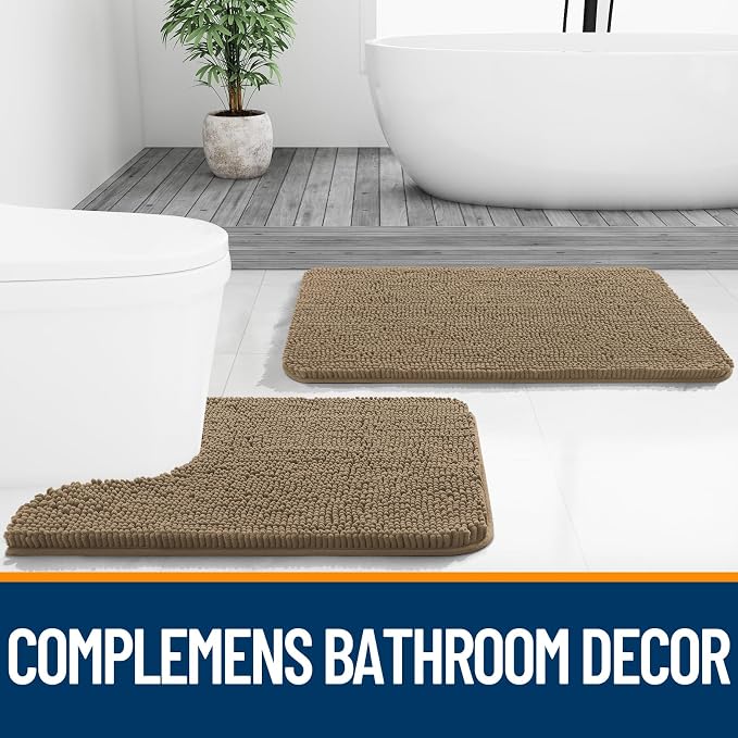 OLANLY Bathroom Runner Rugs 47x17, Extra Soft Absorbent Chenille Bath Rugs - Image 7