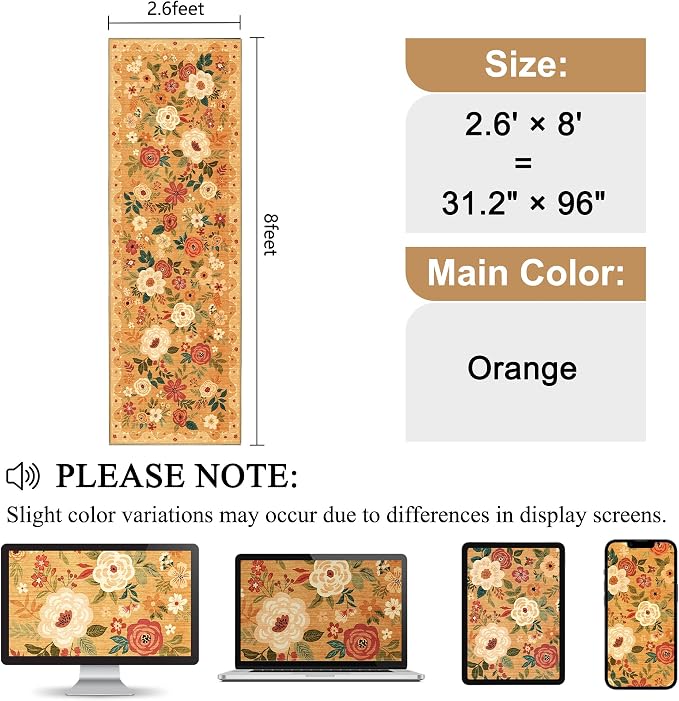 DUKINO Runner Rug, 2.6x8 Kitchen Rug - Image 2