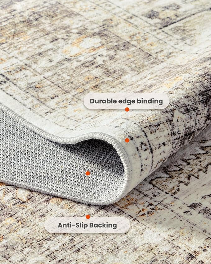 AMADA HOMEFURNISHING Washable Area Rug, Low-Profile Large Area Rug - Image 7