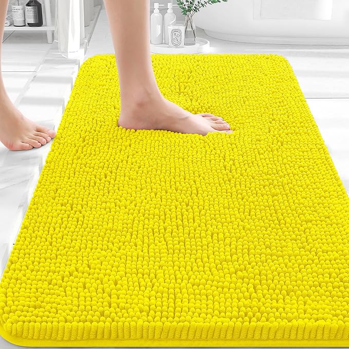 OLANLY Bathroom Rugs 30x20, Extra Soft Absorbent Chenille Bath Rugs, Rubber by OLANLY
