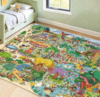 Whimsical Jungle Rug 6x9 for Kids Playroom – Cute Colorful Animal Safari Map - Image 9