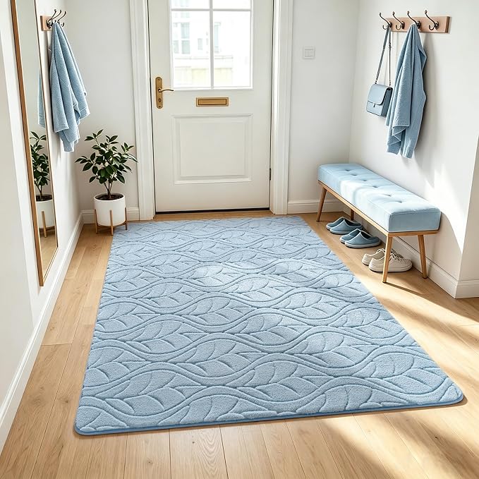 Macgace 3x5 Blue Area Rug, Washable Shag Carpet, Kids Room Nursery Rugs - Image 2