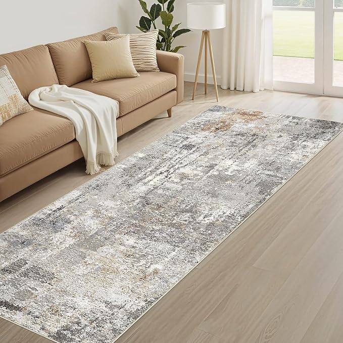 Runner Rug Kitchen Washable Rugs: 3x10 Non-Slip Abstract Soft Modern Stain - Image 8