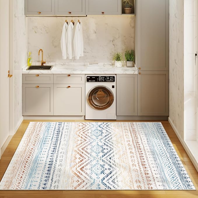3x5 Washable Rug Moroccan Small Entryway Rug Non Slip Indoor Floor Carpet - Image 8